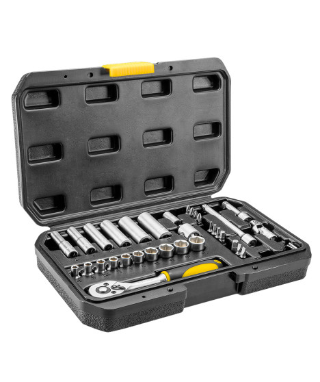 Klucze nasadowe 1/4", zestaw 36 szt.