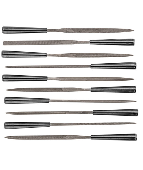 Pilniki iglaki do metalu, zestaw 10 szt.