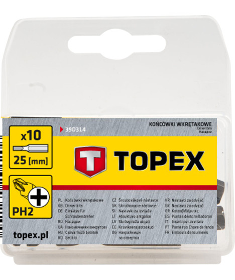 Końcówki wkrętakowe PH2 x 25 mm, 10 szt.