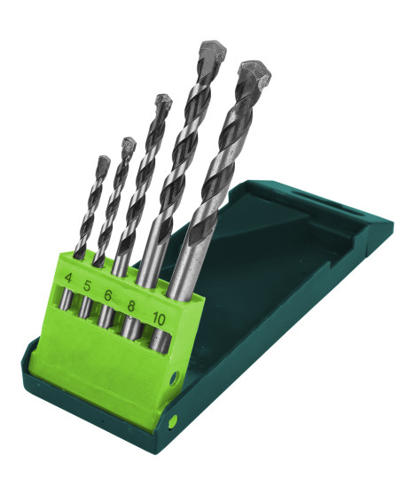 Wiertła do betonu 4-10 mm, zestaw 5 szt.