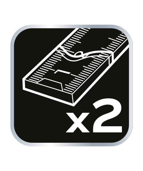 Miara składana drewniana 1 m, biało-żółta