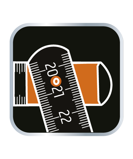 Miara składana drewniana 1 m, biało-żółta