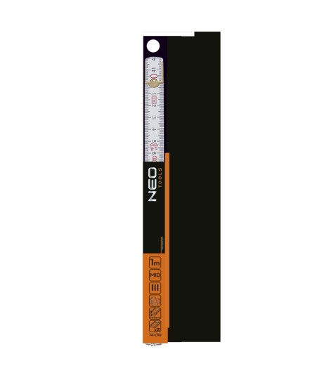 Miara składana drewniana 1 m, biało-żółta