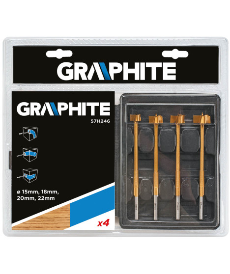 Frezy do drewna uniwersalne, zestaw 4 szt.