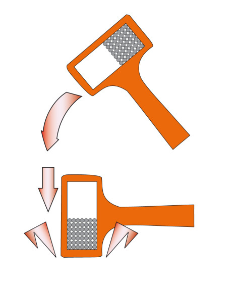 Młotek bezodrzutowy 1360 g, monolityczna konstrukcja