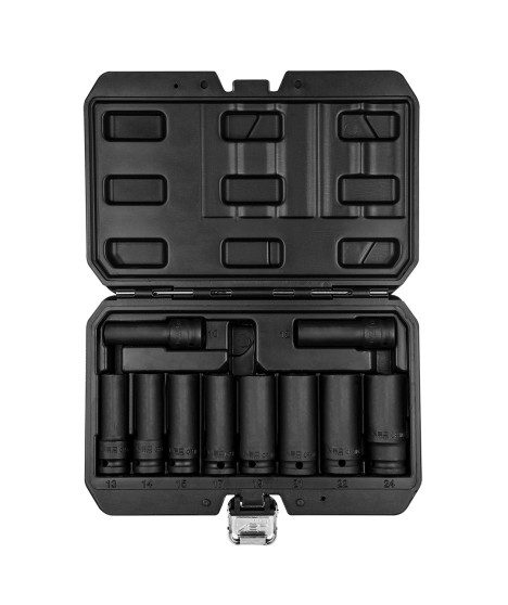 Nasadki udarowe 1/2", 10-24 mm, zestaw 10 szt., CrMo