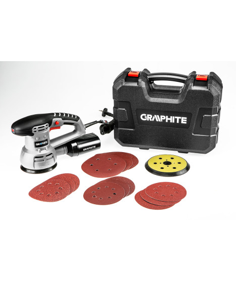 Szlifierka mimośrodowa 430W, tarcza 125/150 mm, walizka