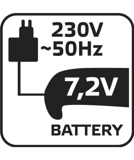 Trymer do trawy i żywopłotu 7.2V, Li-Ion/1.3Ah