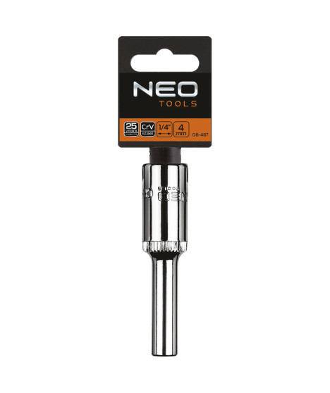 Nasadka sześciokątna długa 1/4", 4 mm