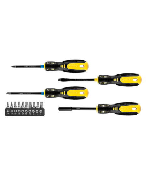 Wkrętaki i końcówki wkrętakowe, zestaw 14 szt.