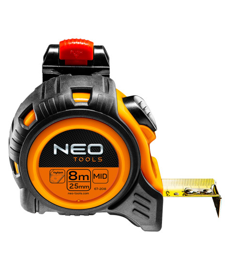 Miara zwijana stalowa 8 m x 25 mm, autostop, zaczep