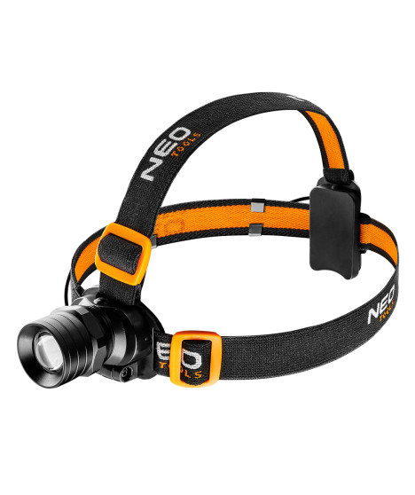 Latarka czołowa 250 lum, zoom, CREE XPE, 3xAAA