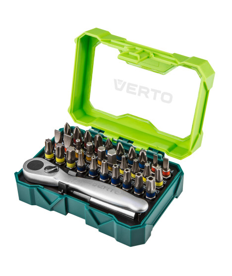 Zestaw bitów 32 szt., 25 mm -  4 x PH, 4 x PZ, 4 x SL, 4 x HEX, 7 x TX, 7 x TT + grzechotka do bitów