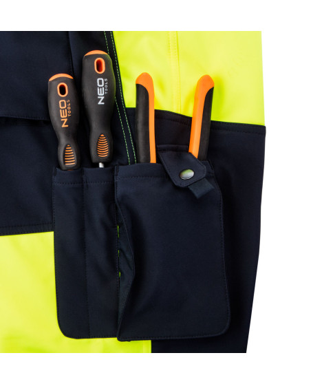 Spodnie robocze ostrzegawcze softshell, żółte, rozmiar L