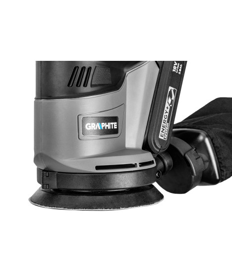 Szlifierka mimośrodowa Energy+ 18V, Li-Ion, stopa 125 mm, bez akumulatora