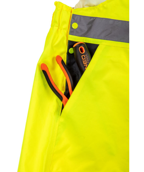 Ogrodniczki robocze, ostrzegawcze, wodoodporne, żółte, rozmiar XL